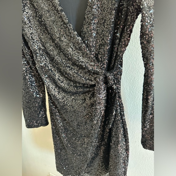 Sequence Black Wrap Dress - Picture 4 of 5